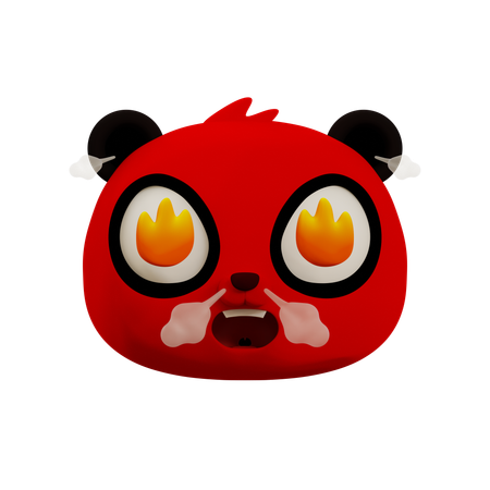 Very angry panda emoji emoji d icon download in png obj or blend format