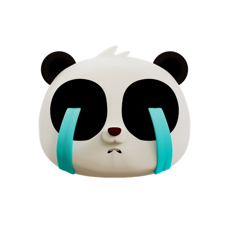 Cute panda cry emoji emoji d icon download in png obj or blend format