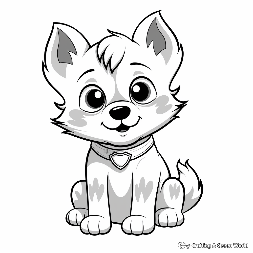 Baby wolf coloring pages