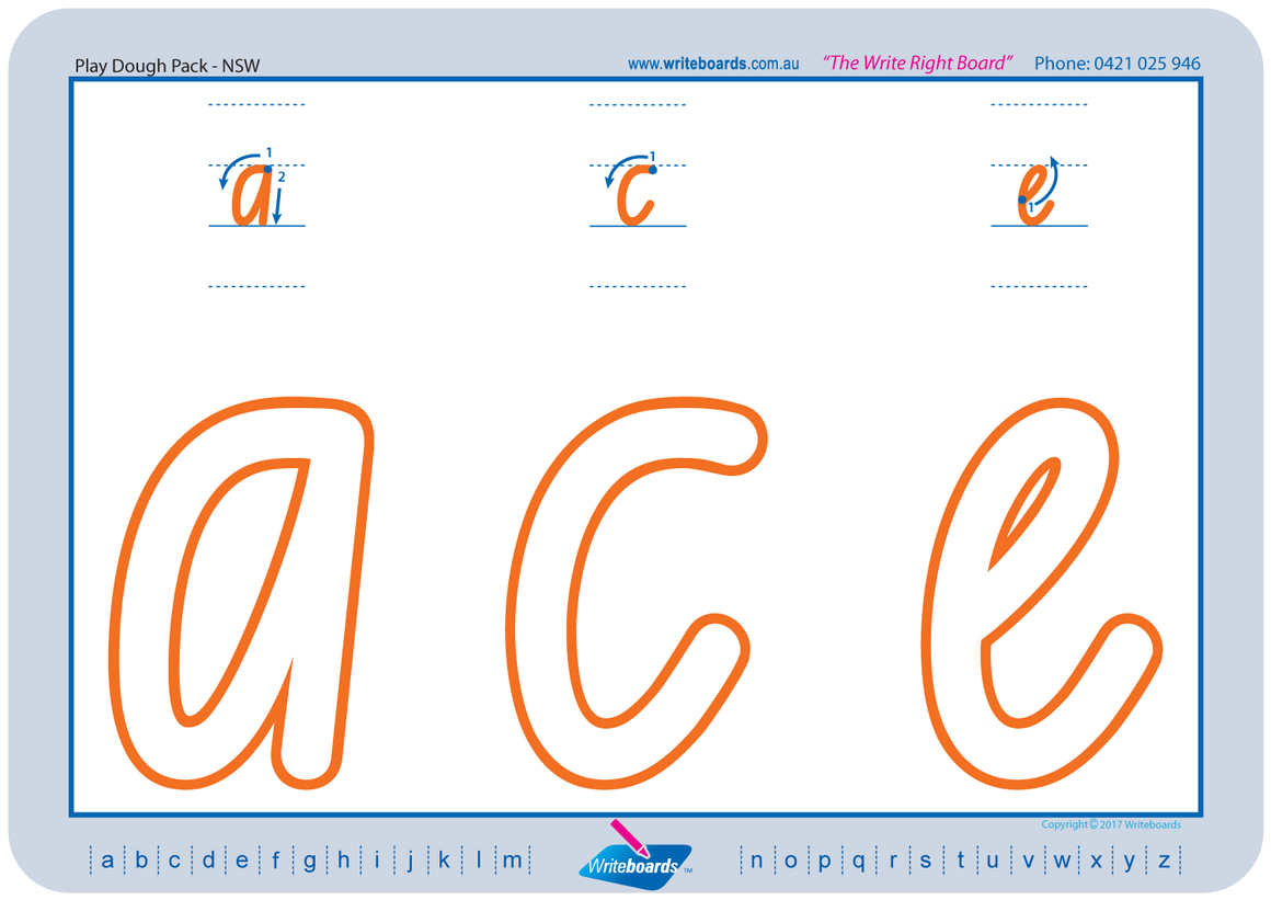 Nsw foundation font for childcare and preschools childrens writing board