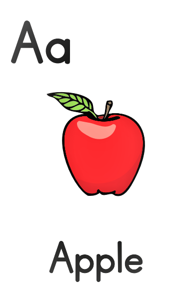 Printable illustrated english picture alphabet flash card