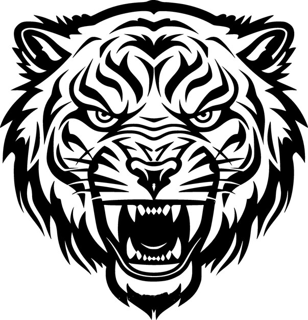 Page black white tiger drawing images
