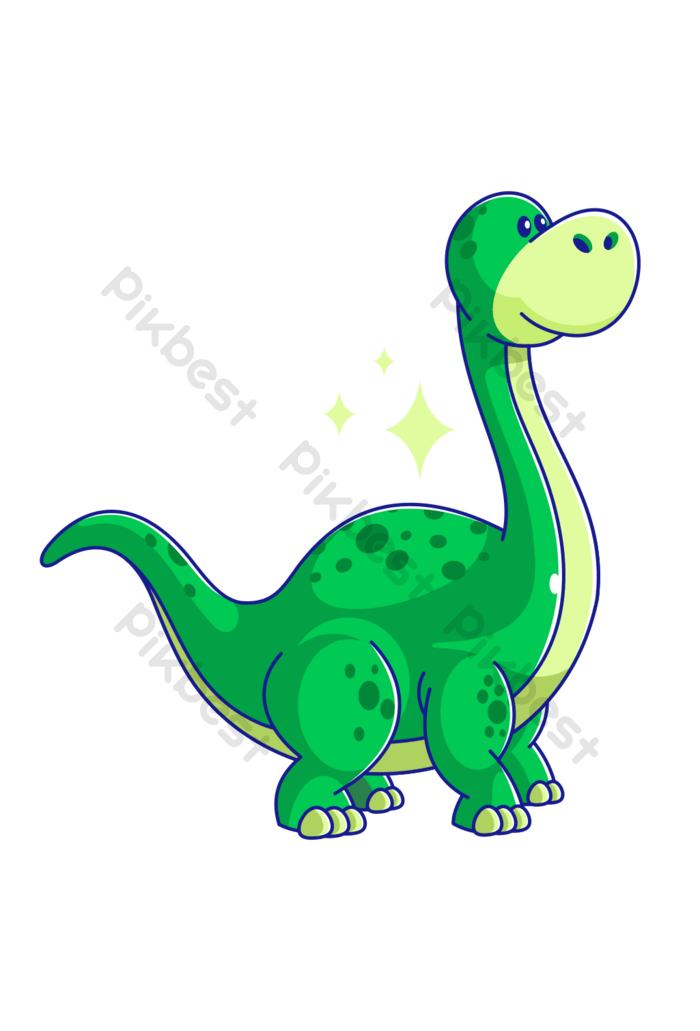 Brachiosaurus cartoon style design png images ai free download