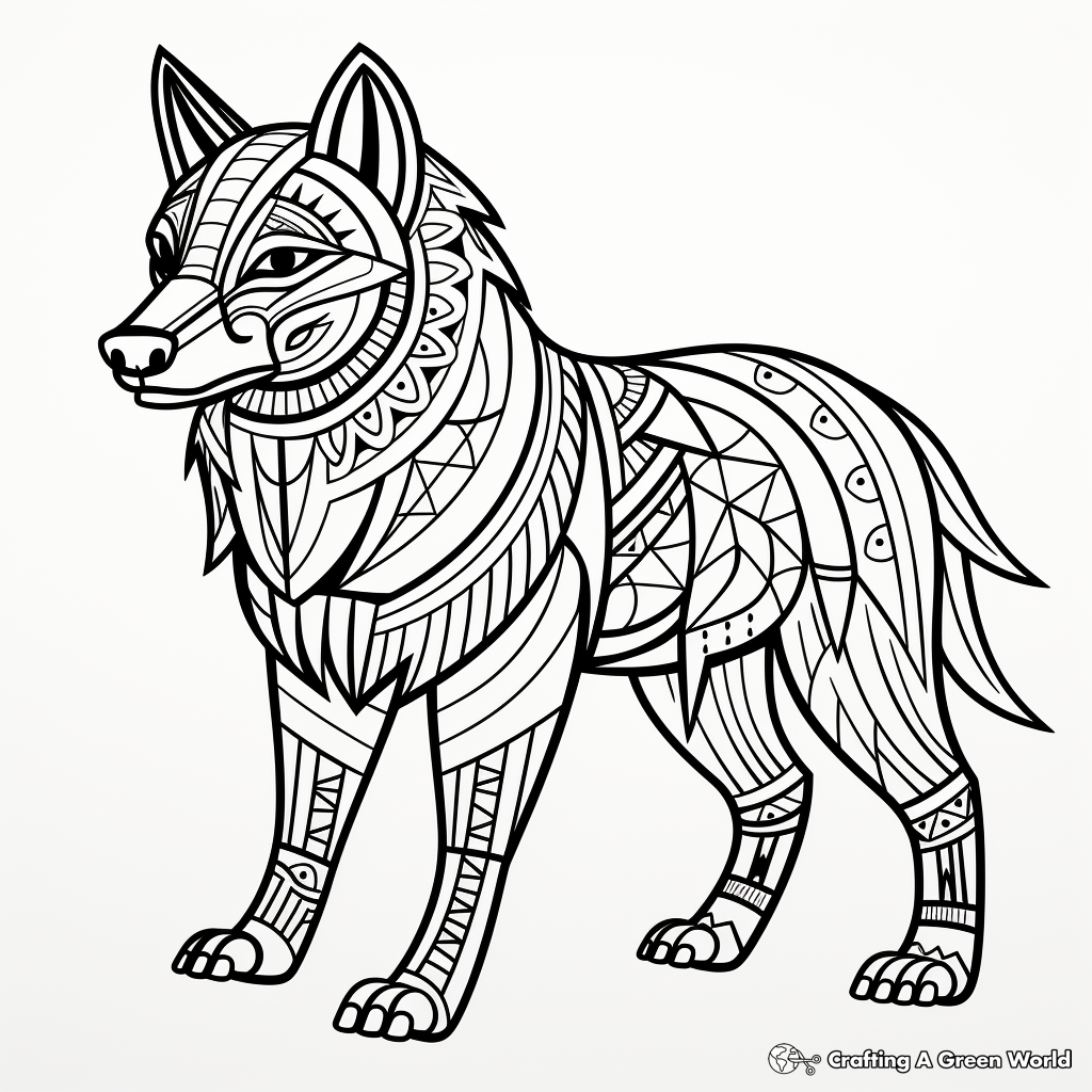 Tribal wolf coloring pages