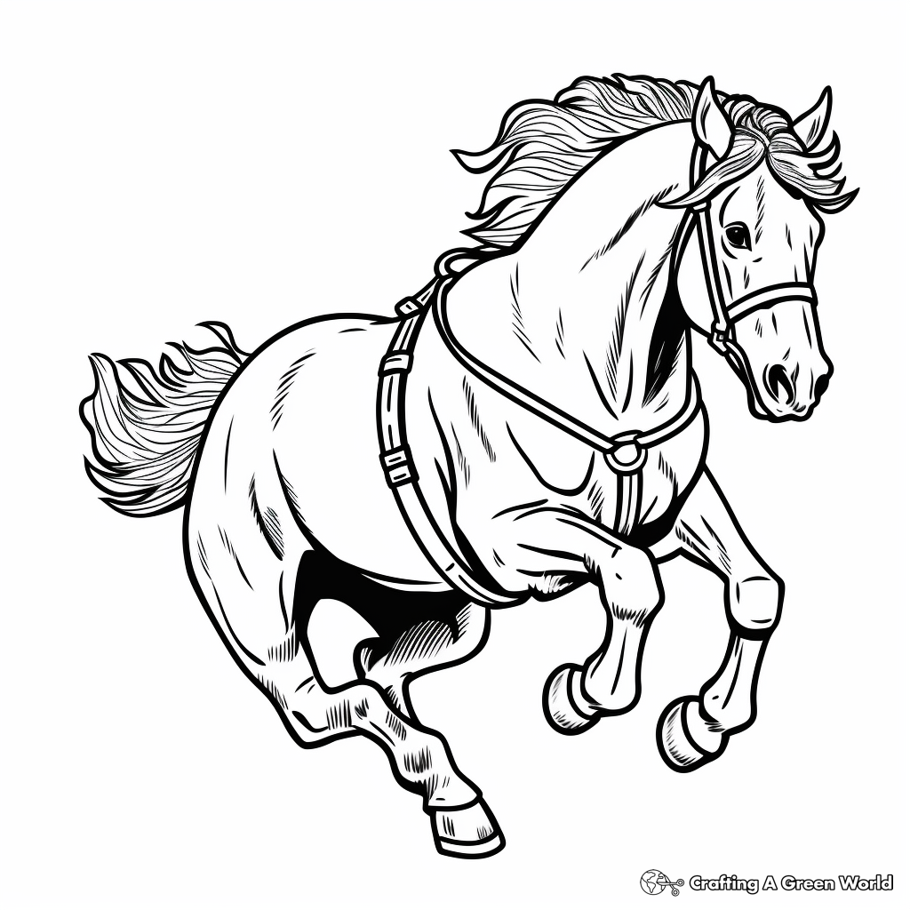 Bucking horse coloring pages