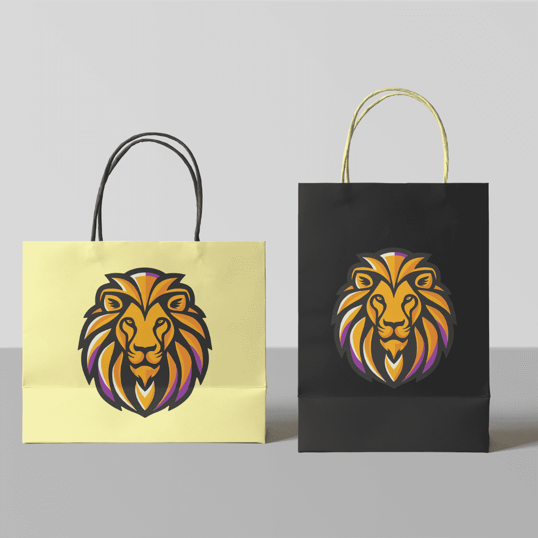 Lion face logo template design only in