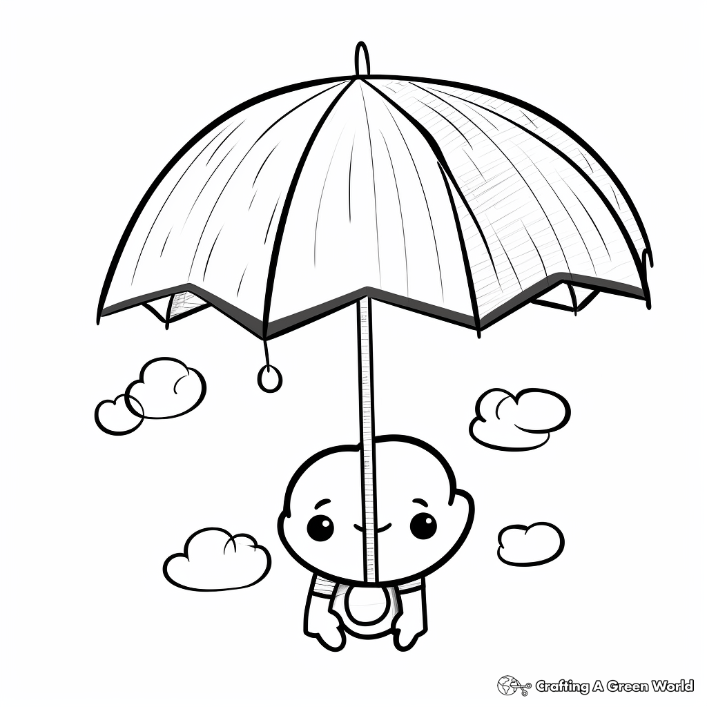 U is for umbrella coloring pages