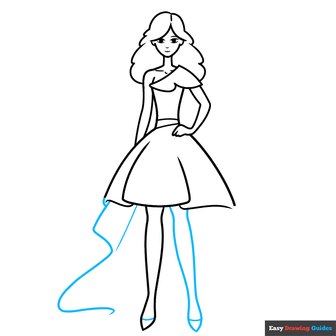 How to draw a dress design