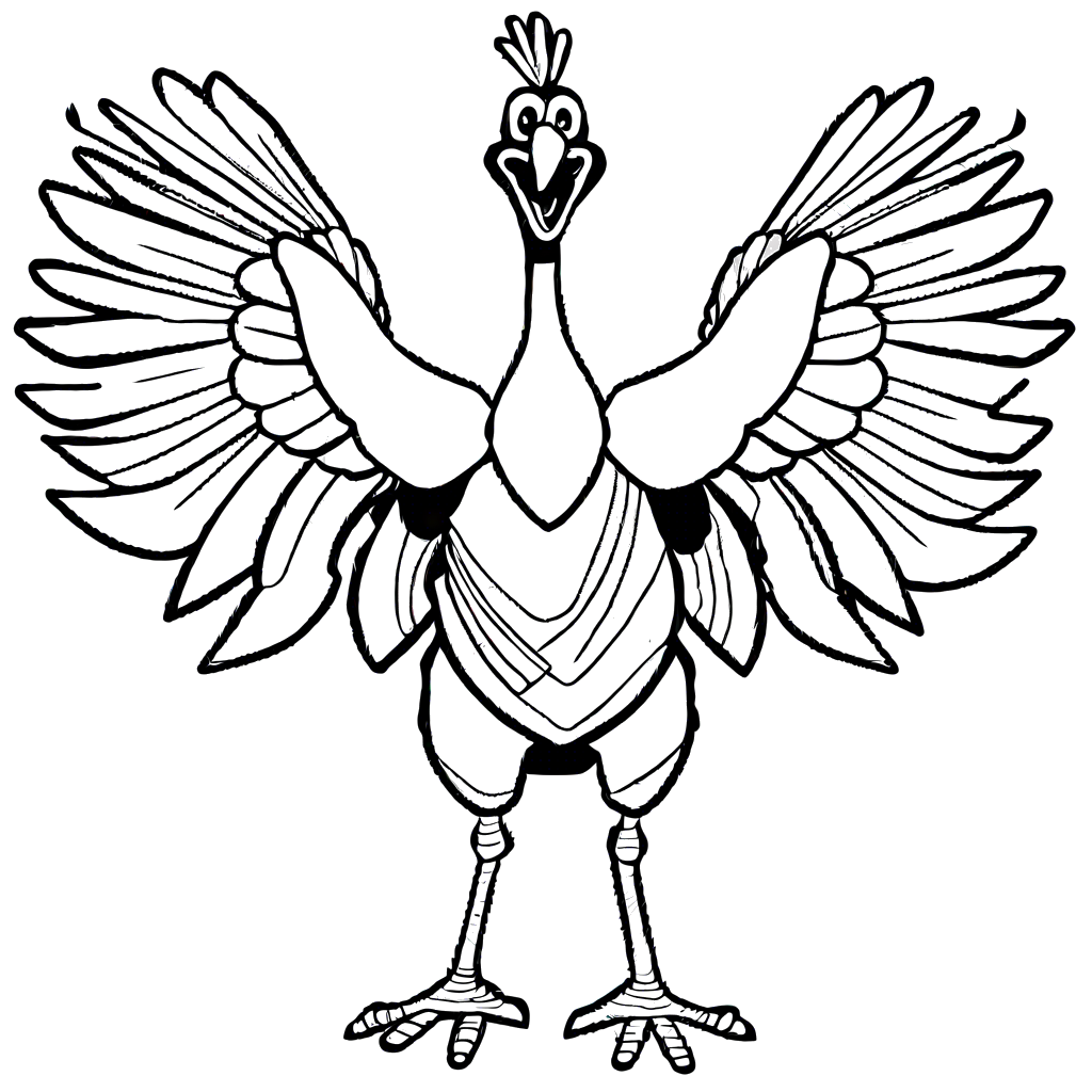 Waving turkey coloring page â lulu pages