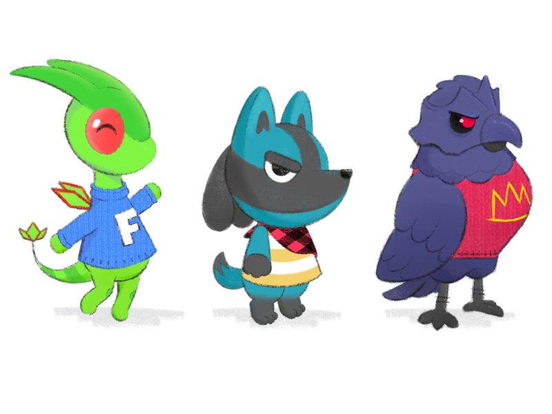 Pokãmon x animal crossing sketches by brian doyle on