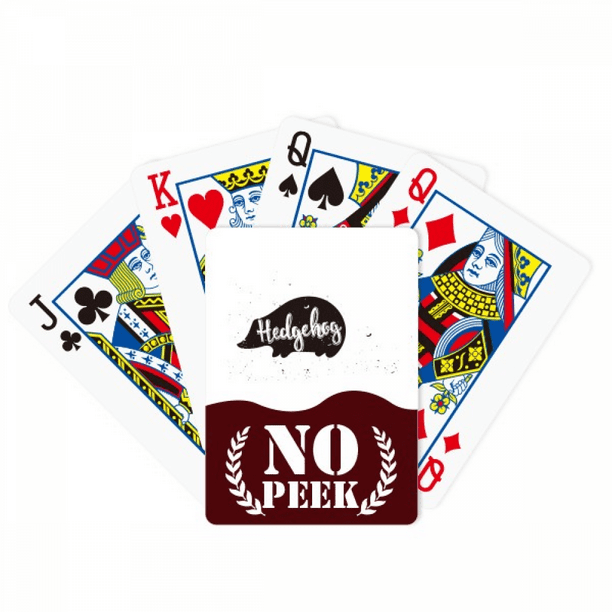 Hedgehog black and white animal peek poker playing rd private game