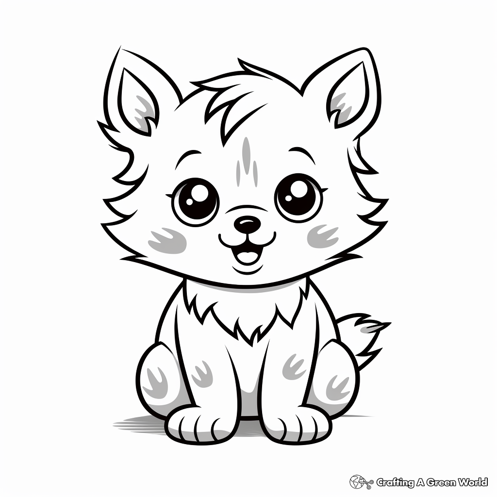 Baby wolf coloring pages