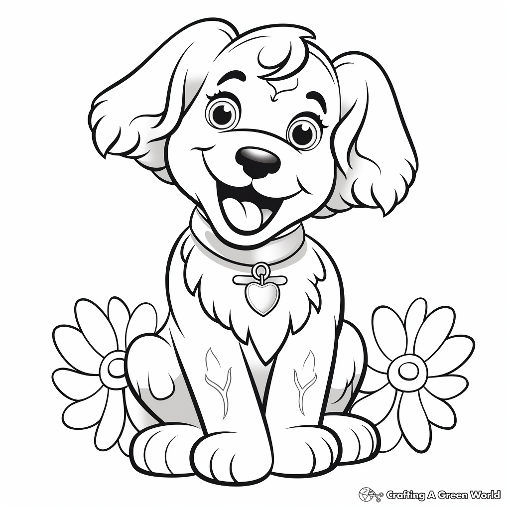 Rainbow dog coloring pages