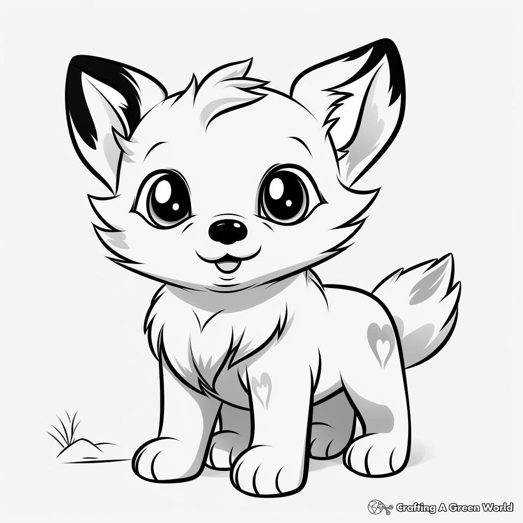 Chibi wolf coloring pages