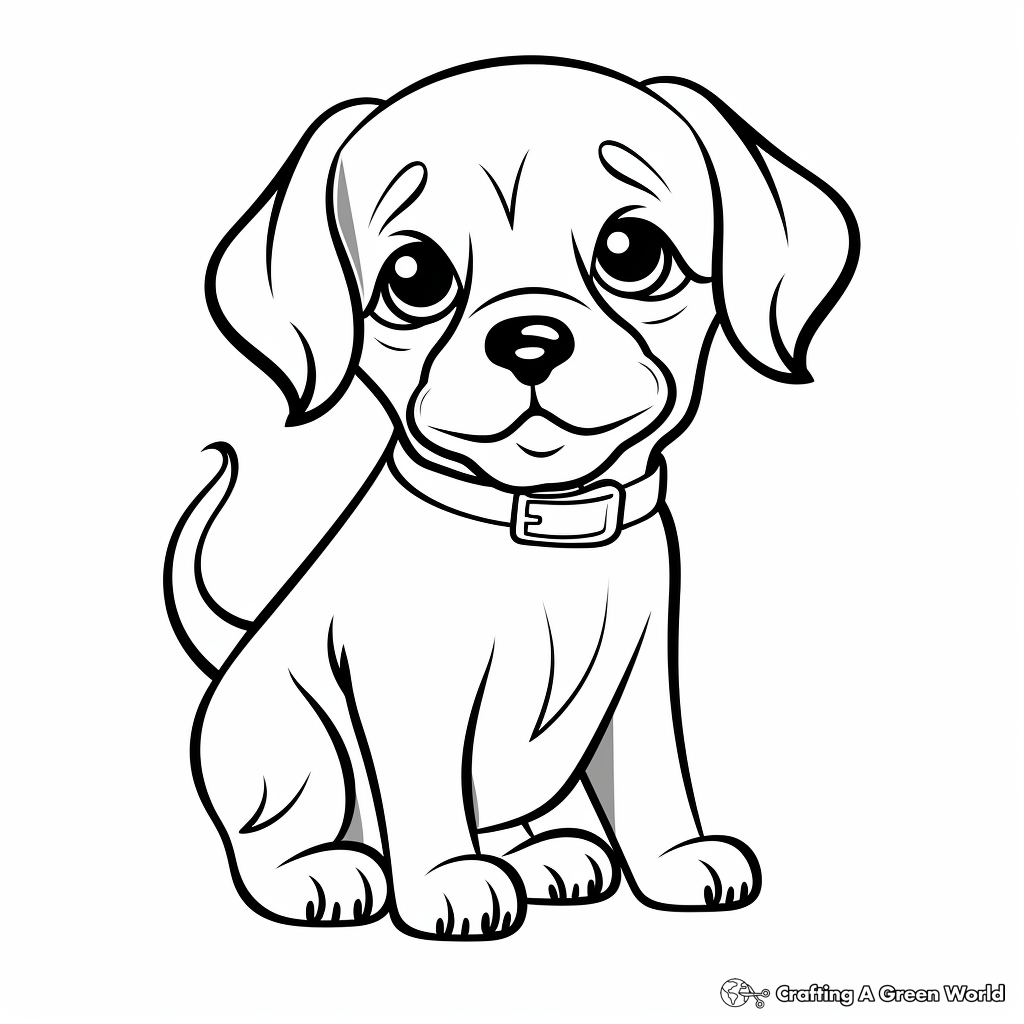 Puppy face coloring pages