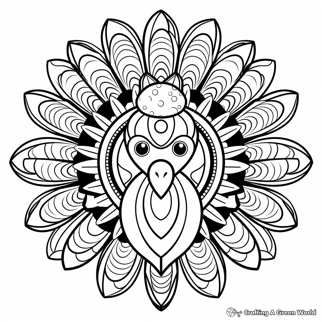 Turkey mandala coloring pages