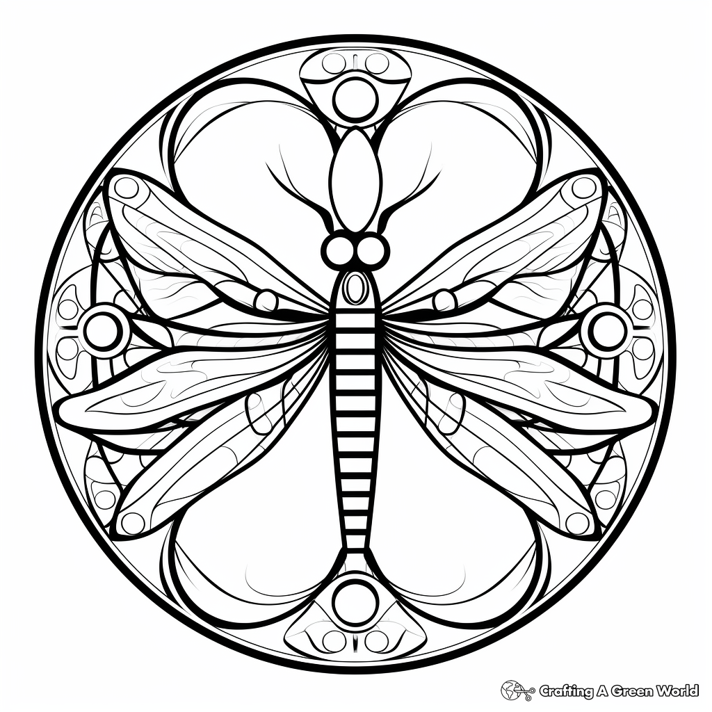 Dragonfly mandala coloring pages