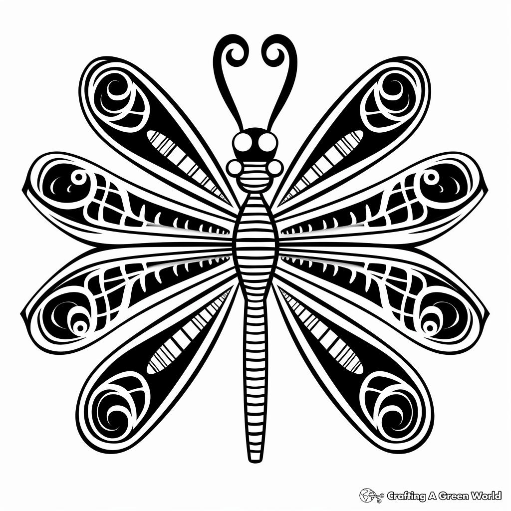 Dragonfly mandala coloring pages