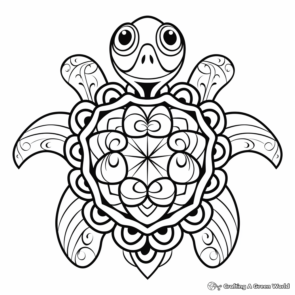 Turtle mandala coloring pages