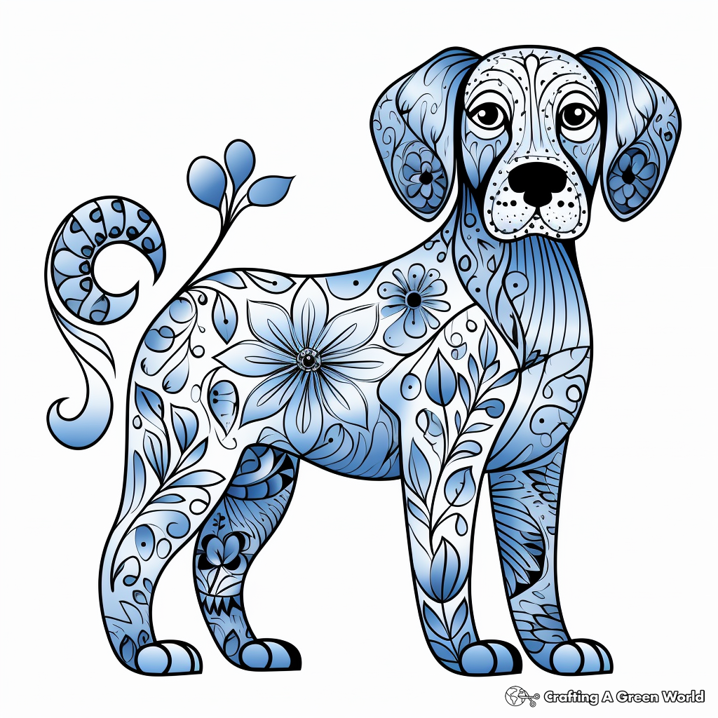 Blue dog coloring pages