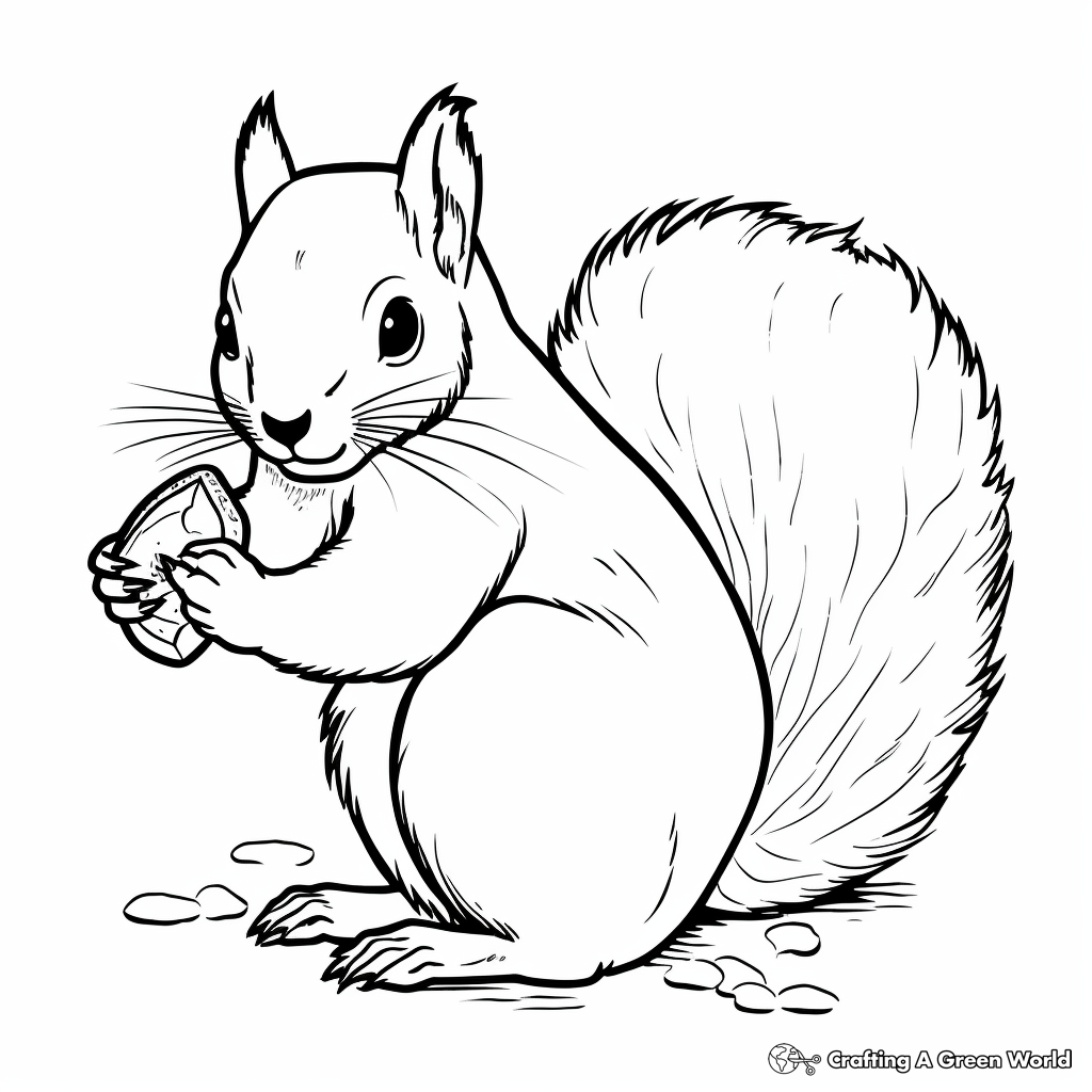 Red squirrel coloring pages