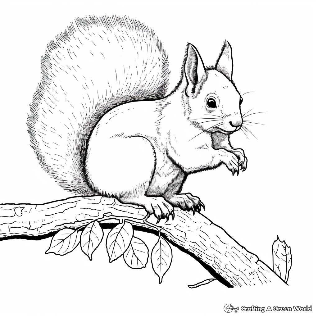 Red squirrel coloring pages