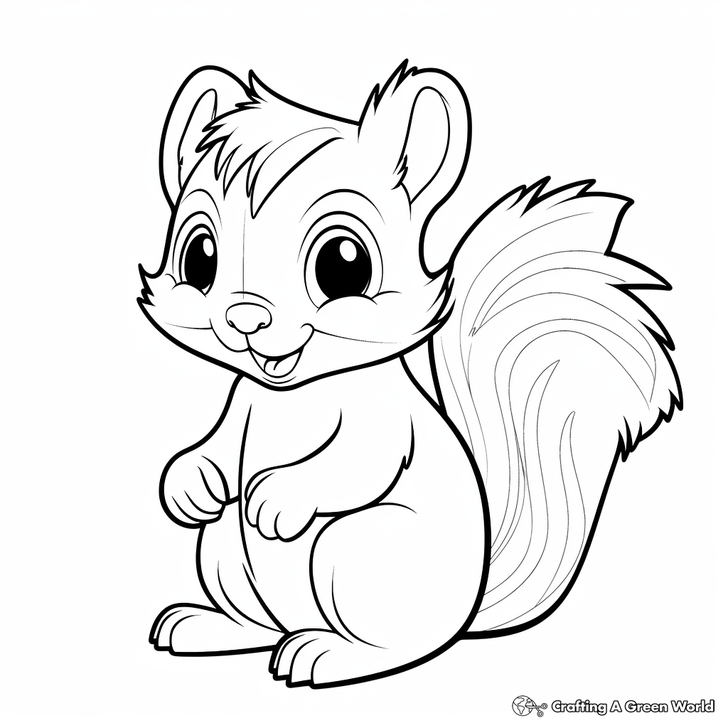 Red squirrel coloring pages