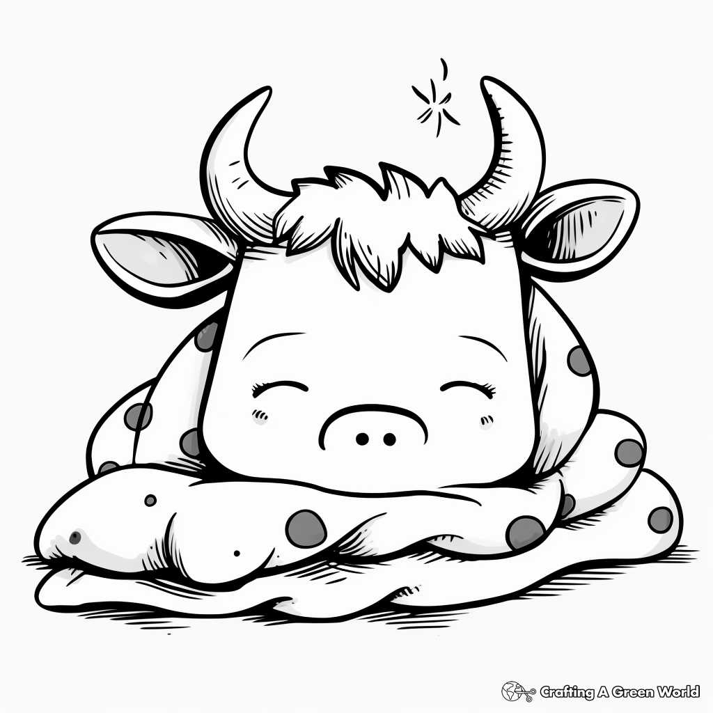 Kawaii cow coloring pages