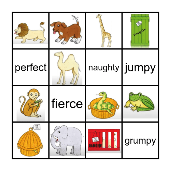 Dear zoo bingo card