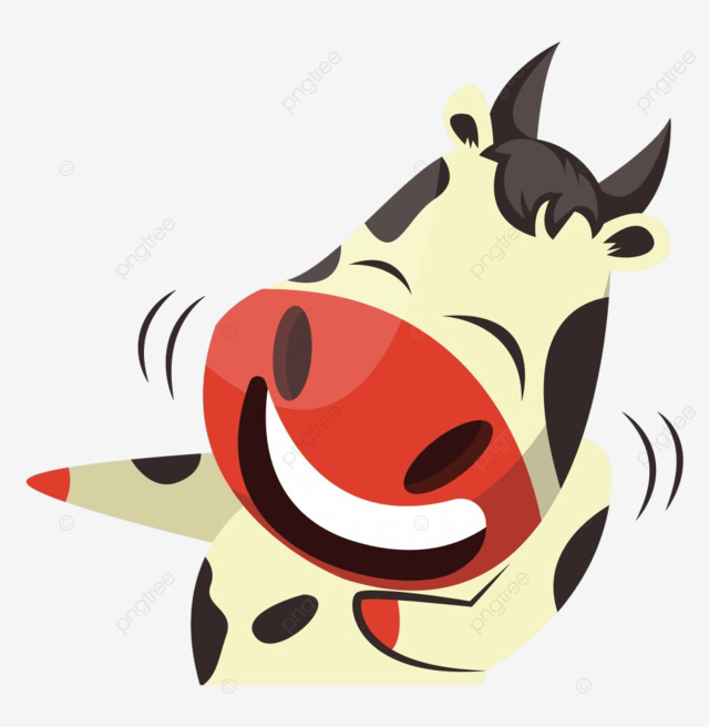 Domestic animals clipart png images cow is laughing animal domestic cheerful enjoy cute png image for free download