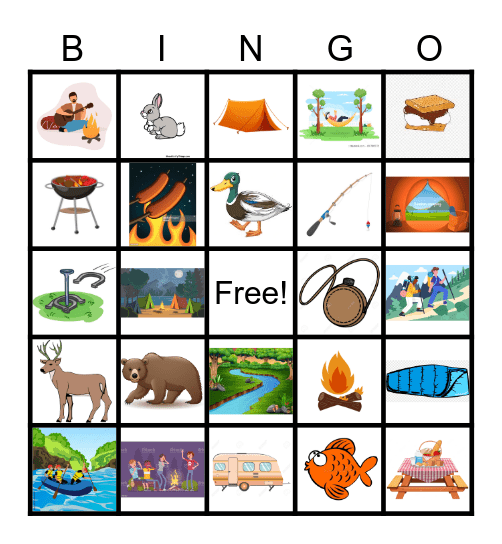 Camping bingo card