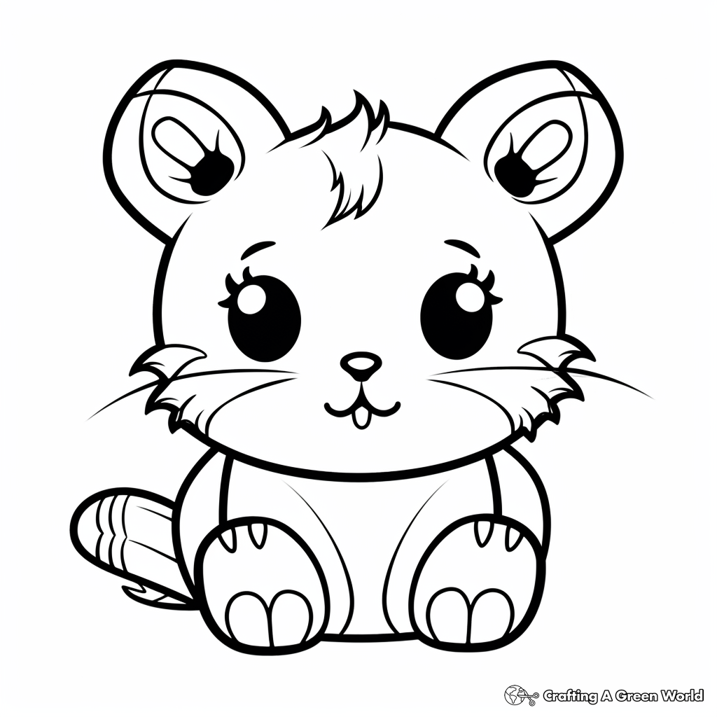 Hamster kitty coloring pages