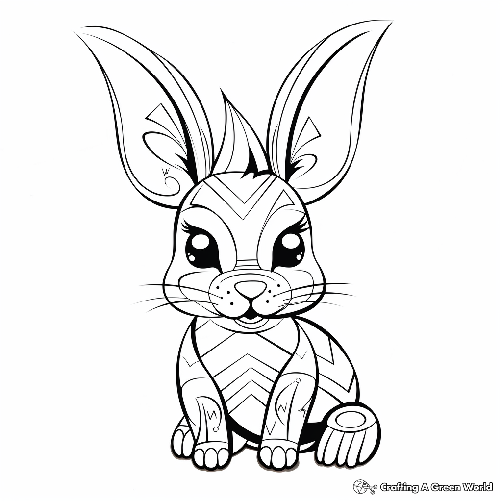 Realistic rabbit coloring pages