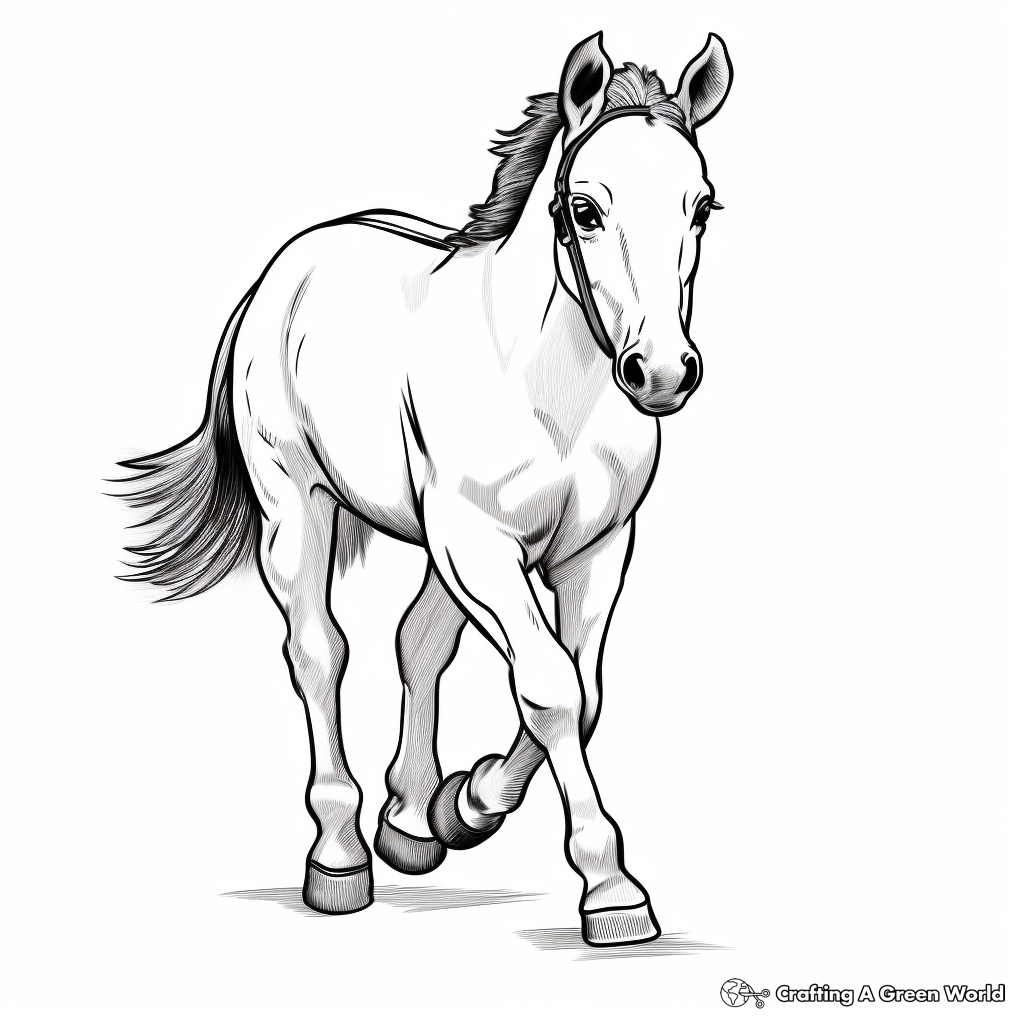 Realistic pony coloring pages