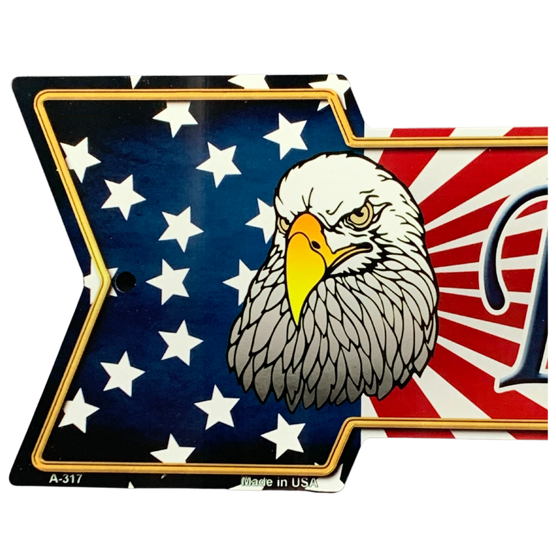 Freedom eagle arrow patriotic indooroutdoor metal sign