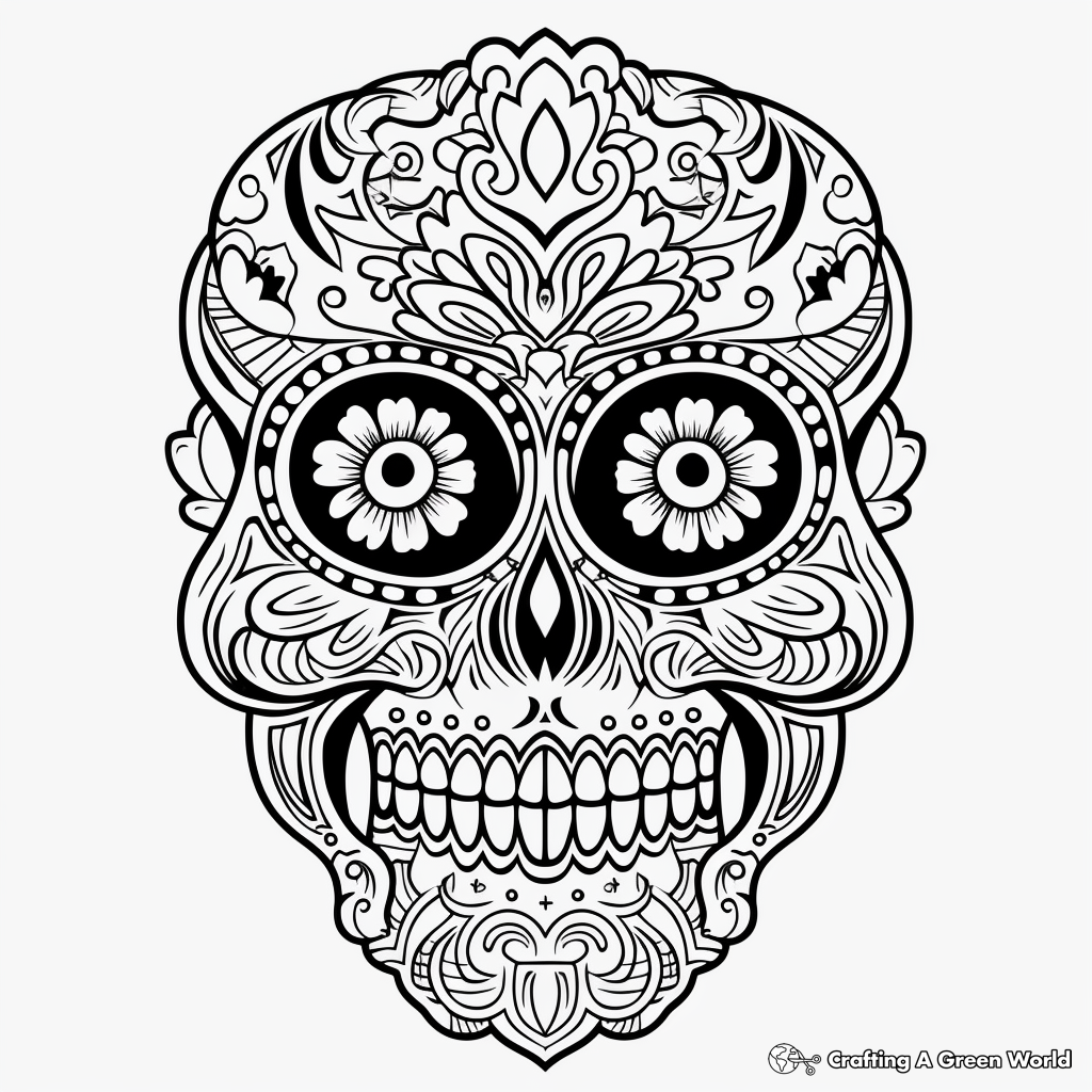 Sugar skull owl coloring pages