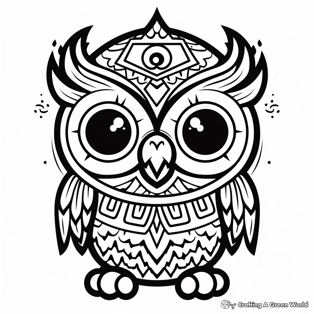 Sugar skull owl coloring pages