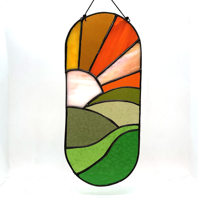 Stained glass worker bee design