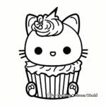 Cat cupcake coloring pages