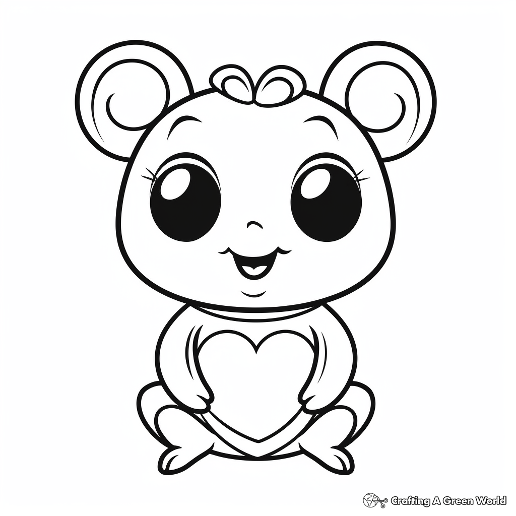 Kawaii frog coloring pages