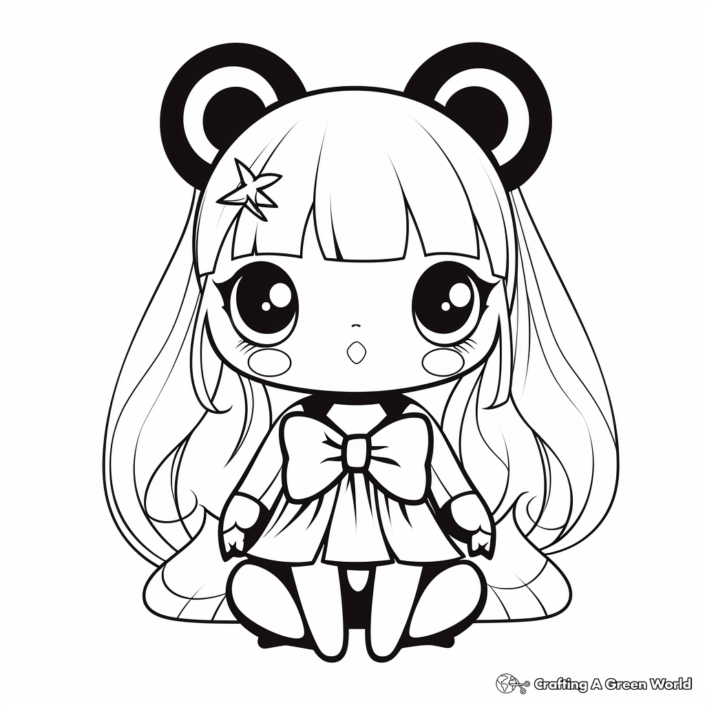 Kawaii frog coloring pages