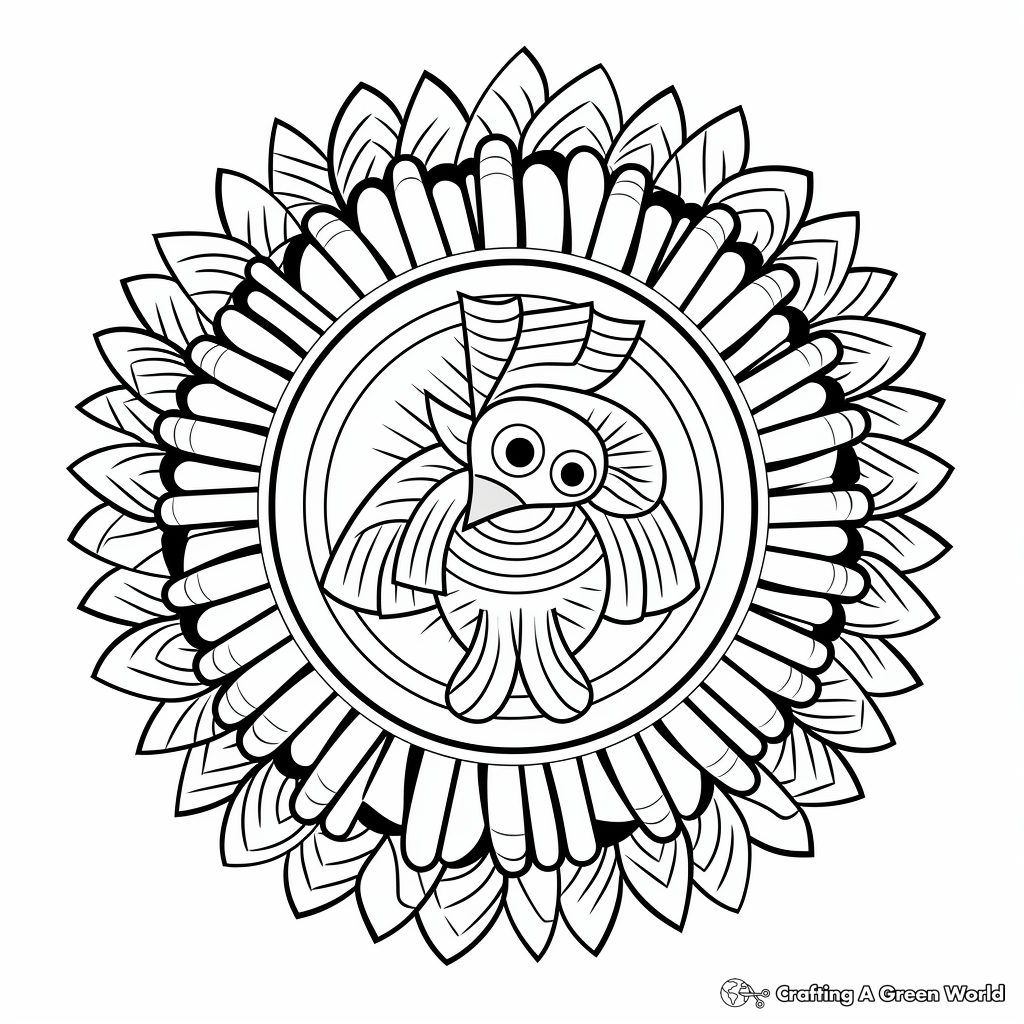 Turkey mandala coloring pages