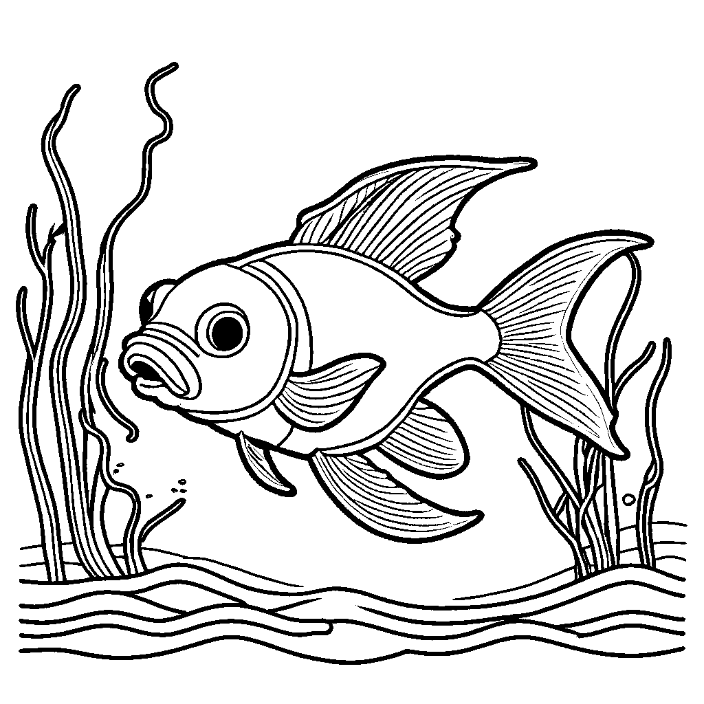 Cute shark coloring page for kids â lulu pages