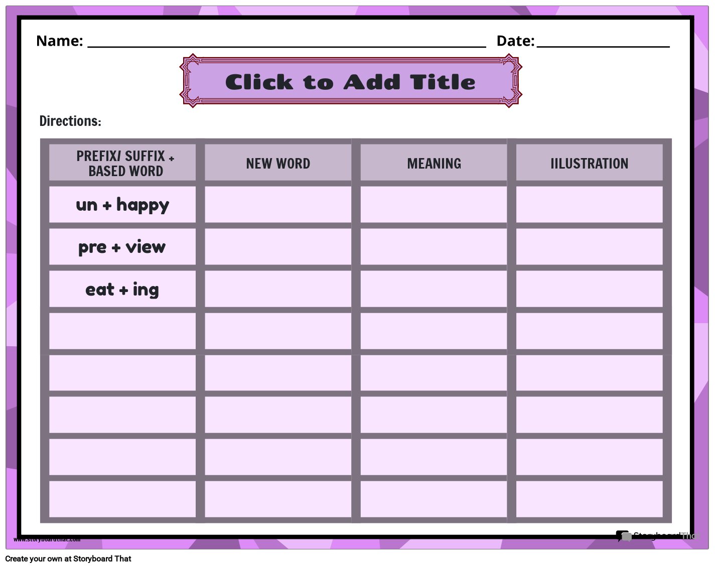 Prefix and suffix worksheets