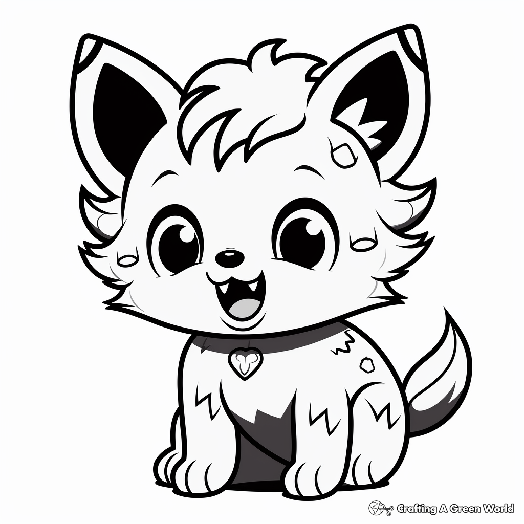 Chibi wolf coloring pages