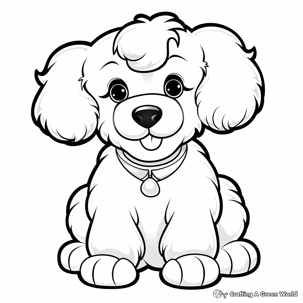 Toy poodle coloring pages