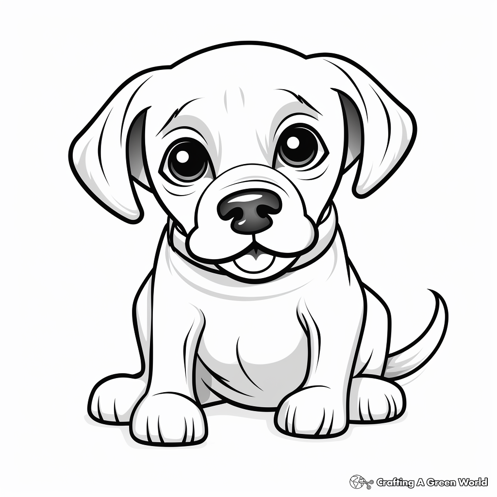 Puppy face coloring pages
