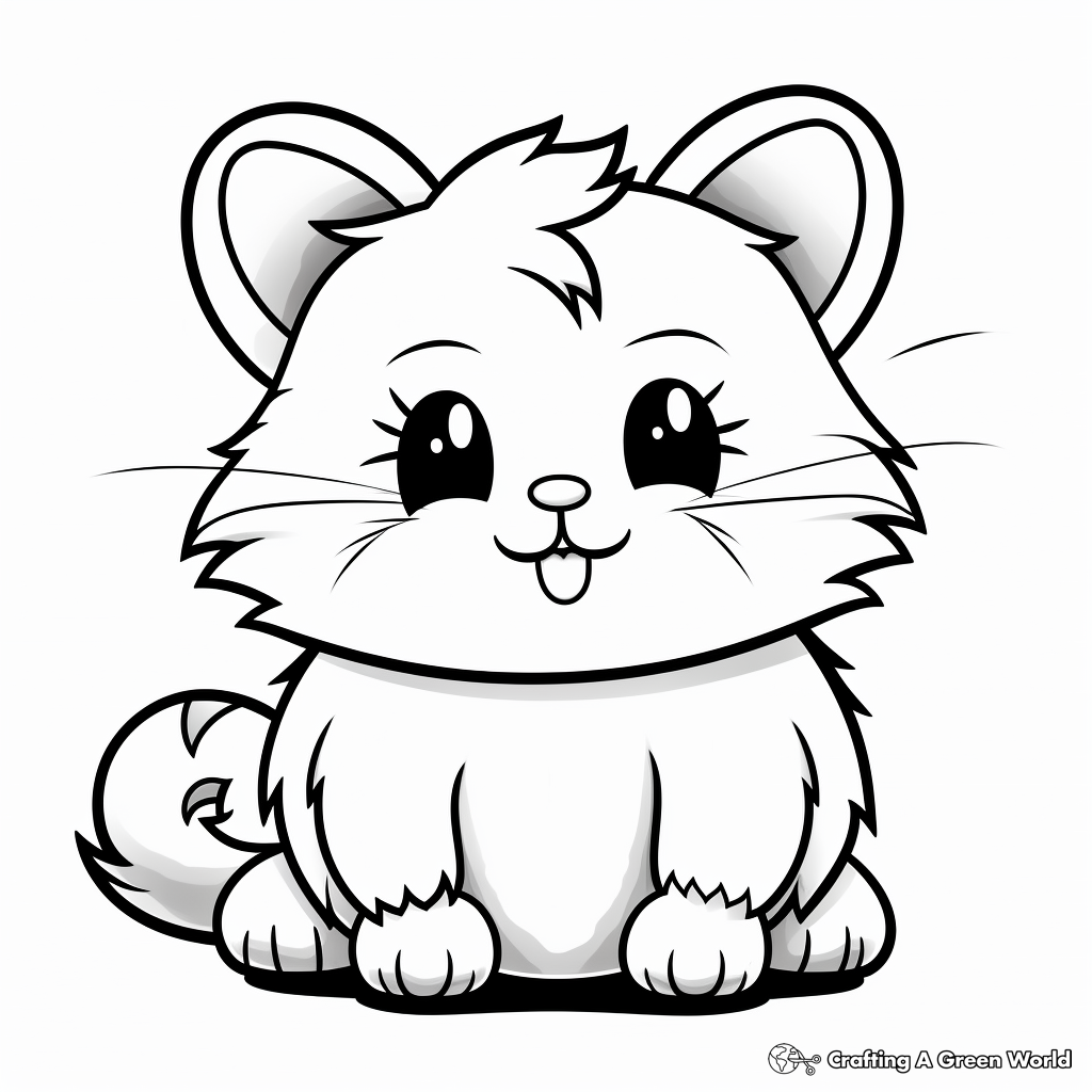 Hamster kitty coloring pages