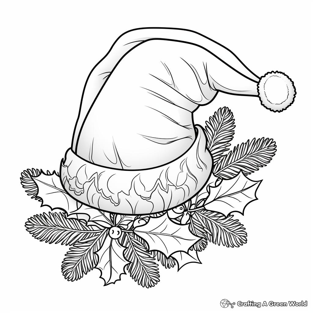 Santa hat coloring pages