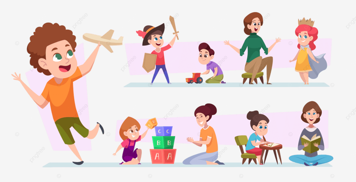 Kindergarten kids education play room play creativity indoor png and vector with transparent background for free download